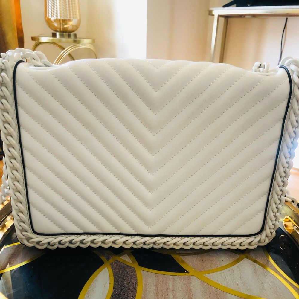 ALDO Chic White Handbag with Chain Detail